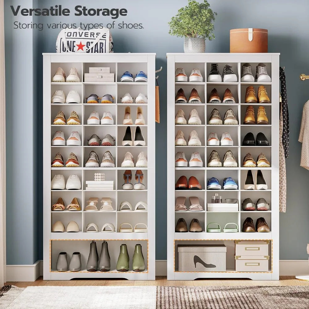 Shoe Cabinet 8-Tier: Heavy Duty Storage with 24 Cubbies