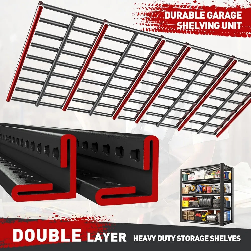 Heavy Duty Garage Shelving 3000LBS Adjustable Metal Unit