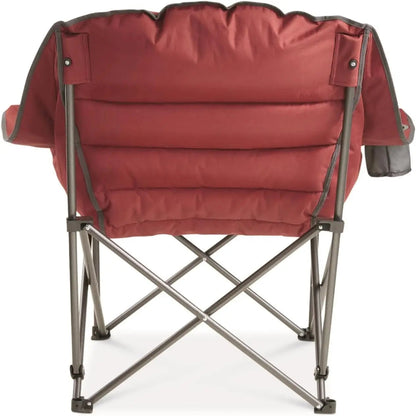 400lb Capacity XL Camping Chair, Red Plaid, Oversized Comfort