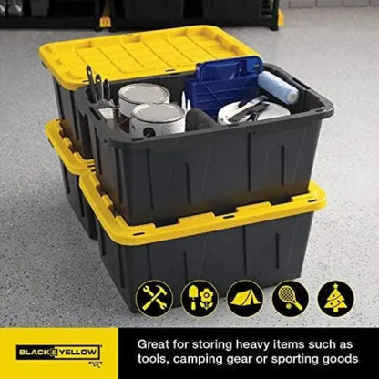 Heavy Duty 27-Gallon Storage Bin, Snap Lid & Stackable Design