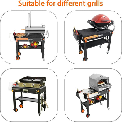 Griddle Stand with Wheels - Portable Outdoor Grill Table