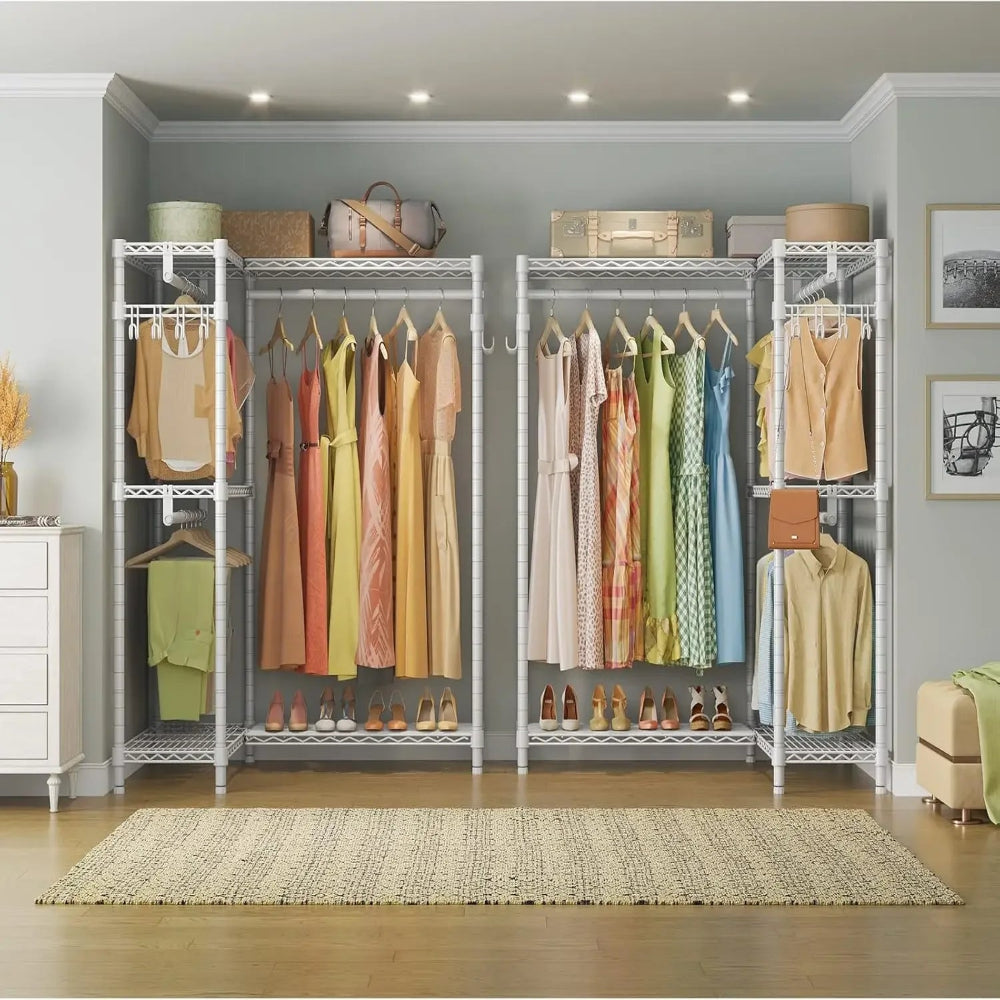 L4 L-Shaped Garment Rack: Freestanding Heavy Duty Wardrobe