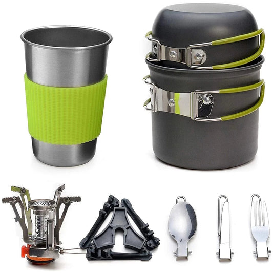 Camping Outdoor Cookware Kit: Pot & Utensils for Backpacking Hiking & Picnic