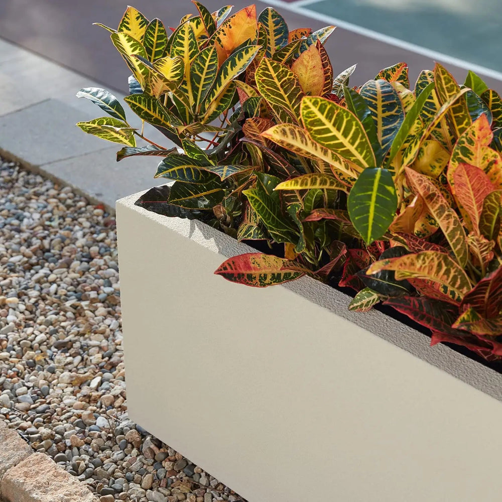 Durable Eco-Friendly PolyStone Planter for Outdoors 46x17x19