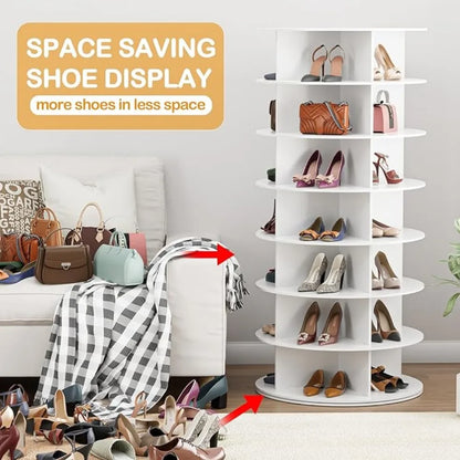 Rotating Shoe Rack Tower - 7-Layer 360° Organizer