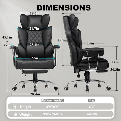 Ergonomic Gaming Chair - Wide Office Desk Comfort & Support