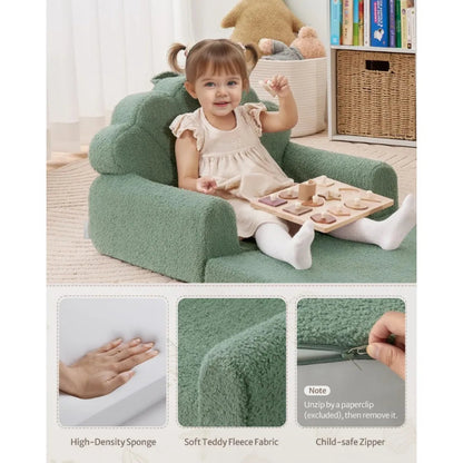 Toddler Couch Fold Out Sofa, Comfy Chair with Shell Patterns