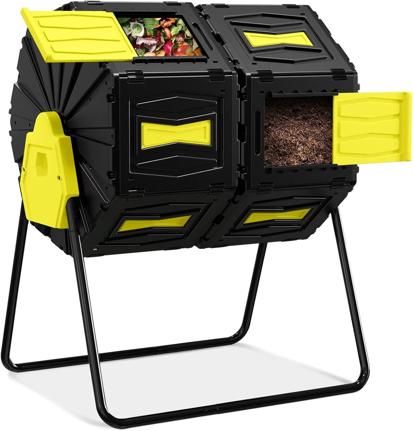 45 Gal Compost Tumbler: Efficient Dual Chamber Outdoor Bin