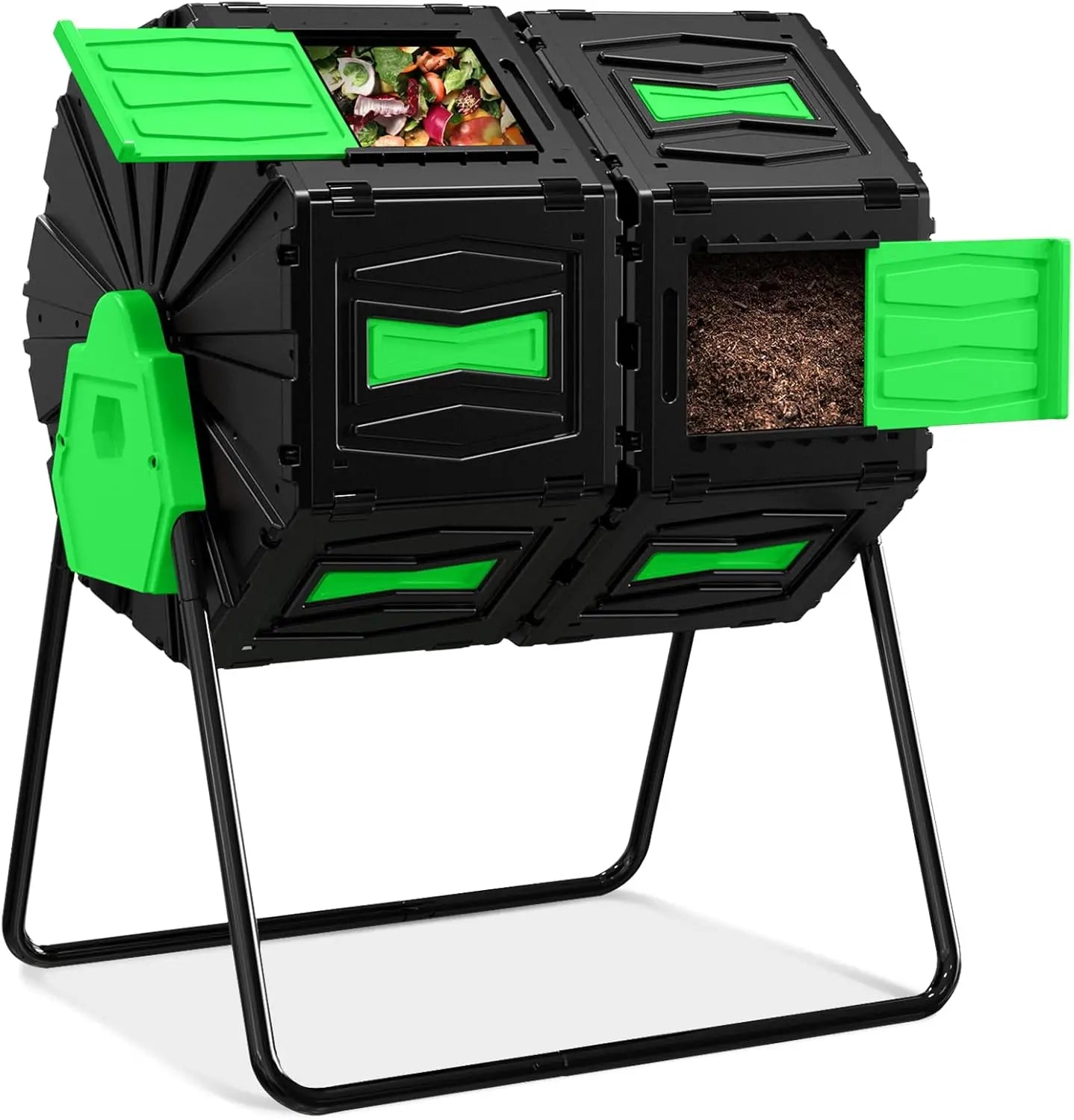 45 Gal Compost Tumbler: Efficient Dual Chamber Outdoor Bin