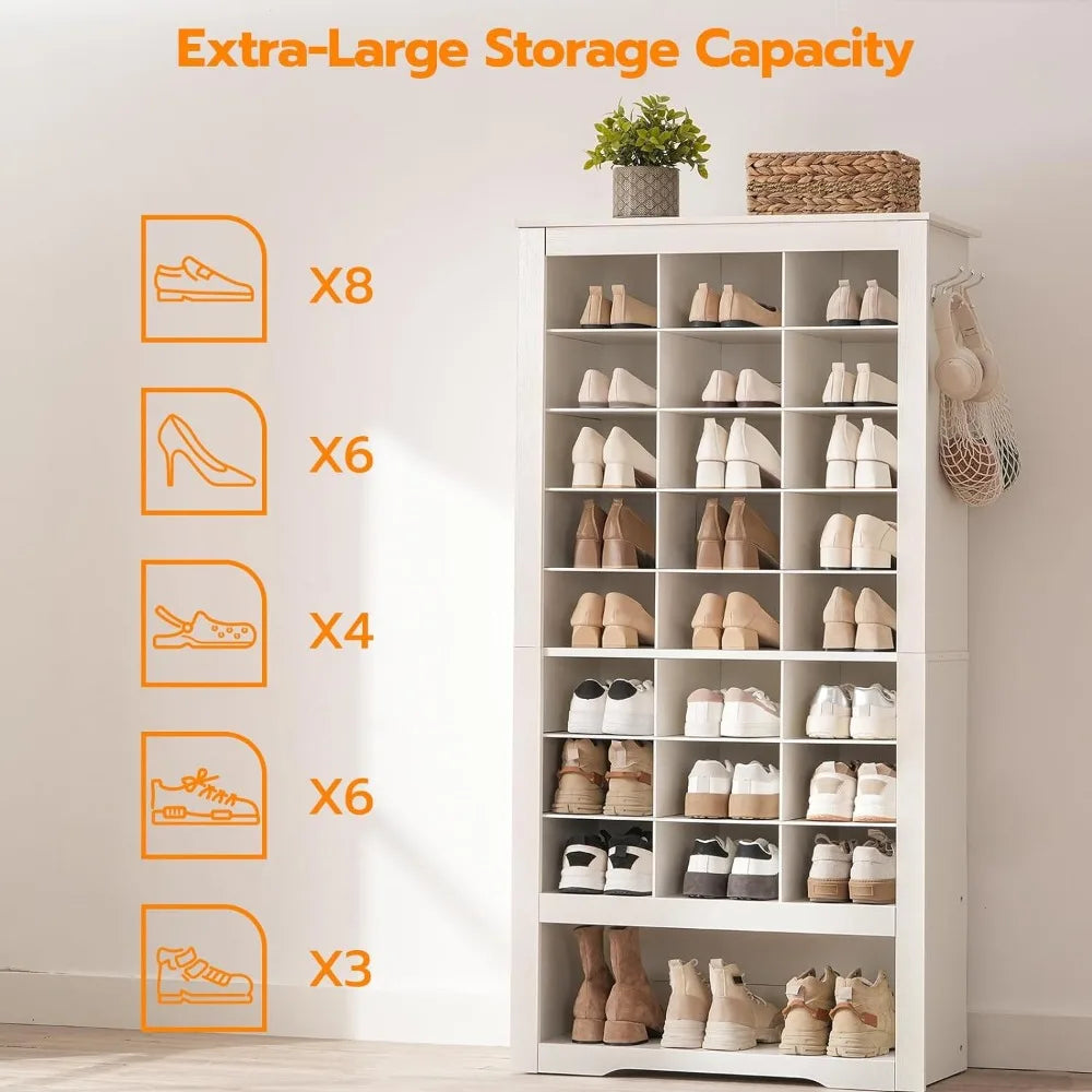 Shoe Cabinet 8-Tier: Heavy Duty Storage with 24 Cubbies