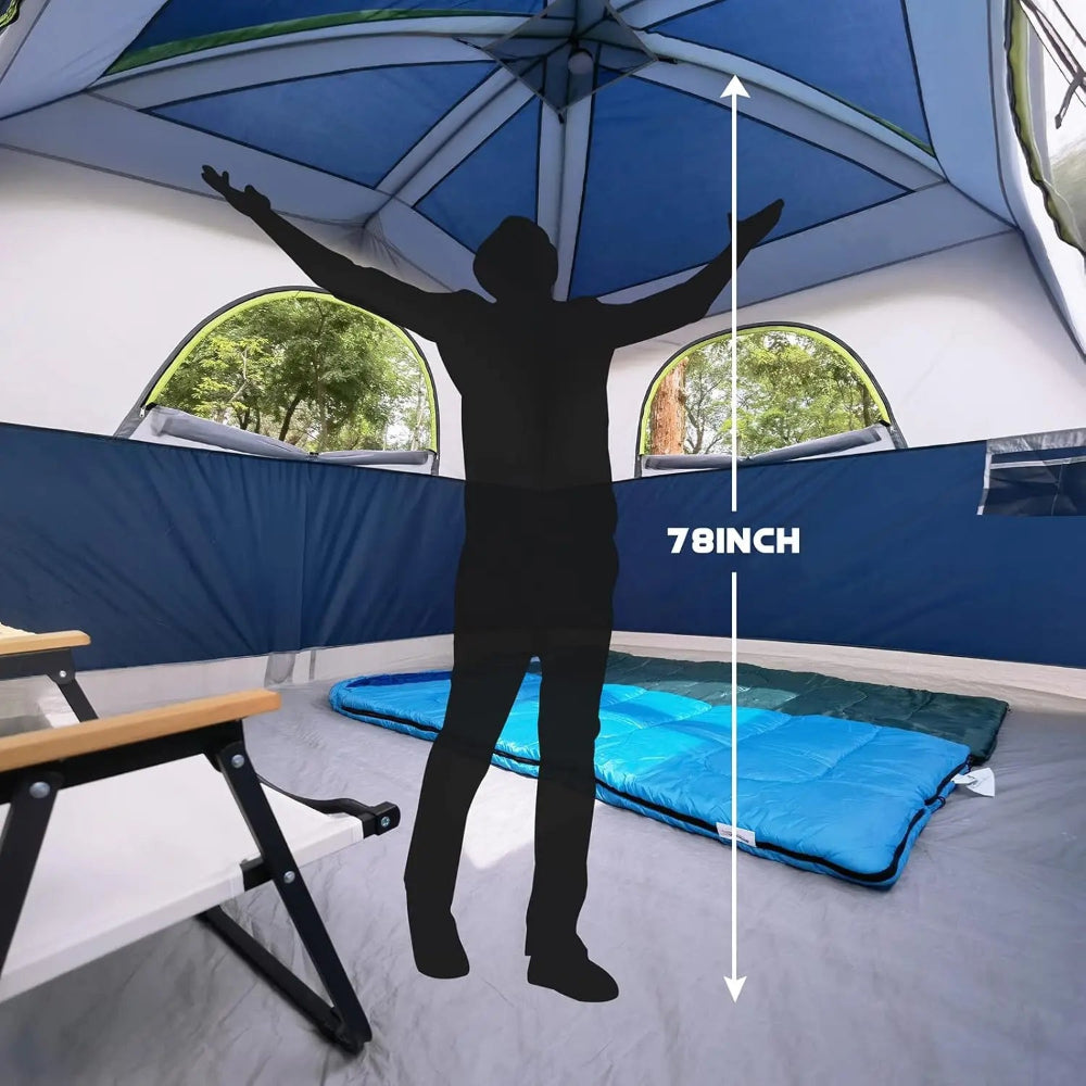 6-Person Waterproof Tent: Easy Setup, Windproof, Double Layer