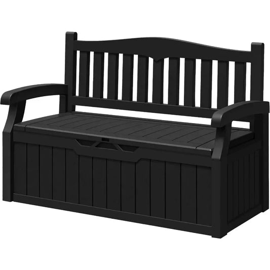 Storage Bench Lockable Deck Box for Patio & Garden (80 Gallon)