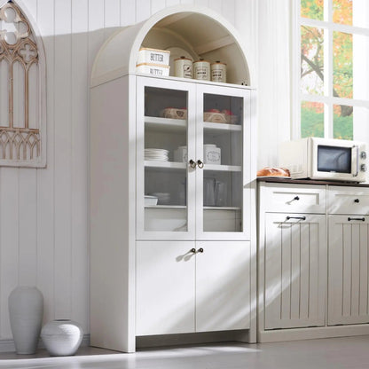 Modern Farmhouse Kitchen Cabinet - Stylish Arched Design