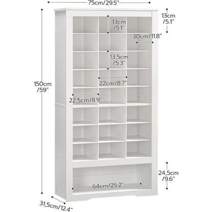 Shoe Cabinet 8-Tier: Heavy Duty Storage with 24 Cubbies