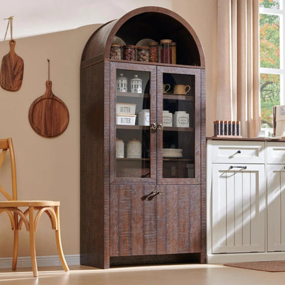 Modern Farmhouse Kitchen Cabinet - Stylish Arched Design