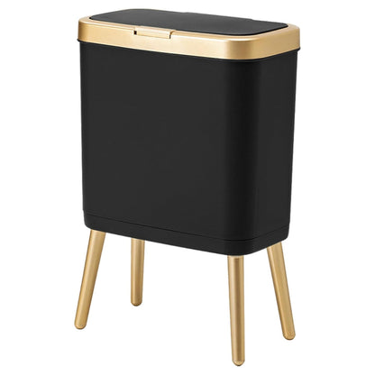 4-Gallon Plastic Garbage Trash Can Bin with Lid & Legs